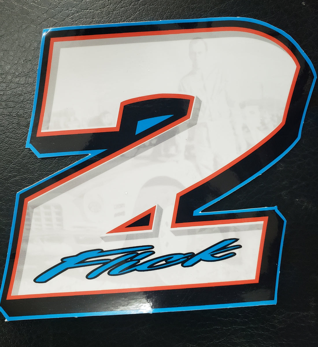#2 Window Decal - Blue Outline – AJ Flick Racing